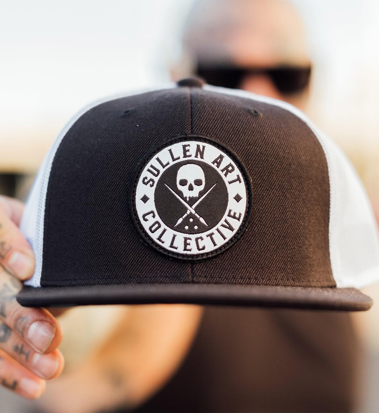 SULLEN CLOTHING BOH MESH BLACK & WHITE TRUCKER HAT CAP