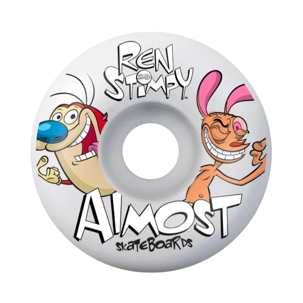 ALMOST REN & STIMPY ON MY BACK RESIN W/SOFT WHEELS SKATEBOARD COMPLETE 7.0"