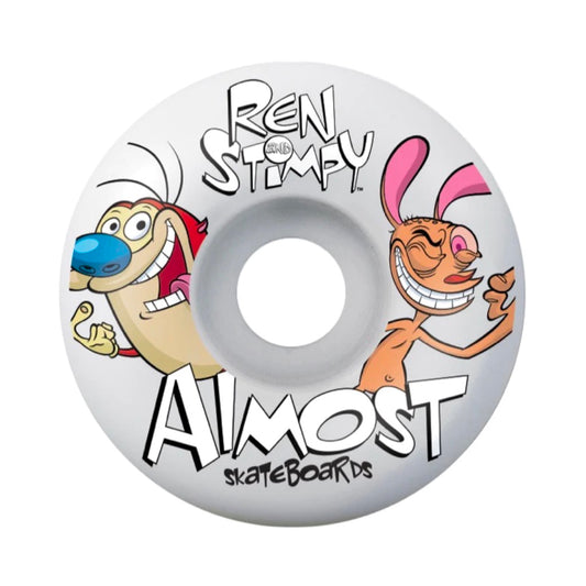 ALMOST REN & STIMPY ON MY BACK RESIN W/SOFT WHEELS SKATEBOARD COMPLETE 7.0"