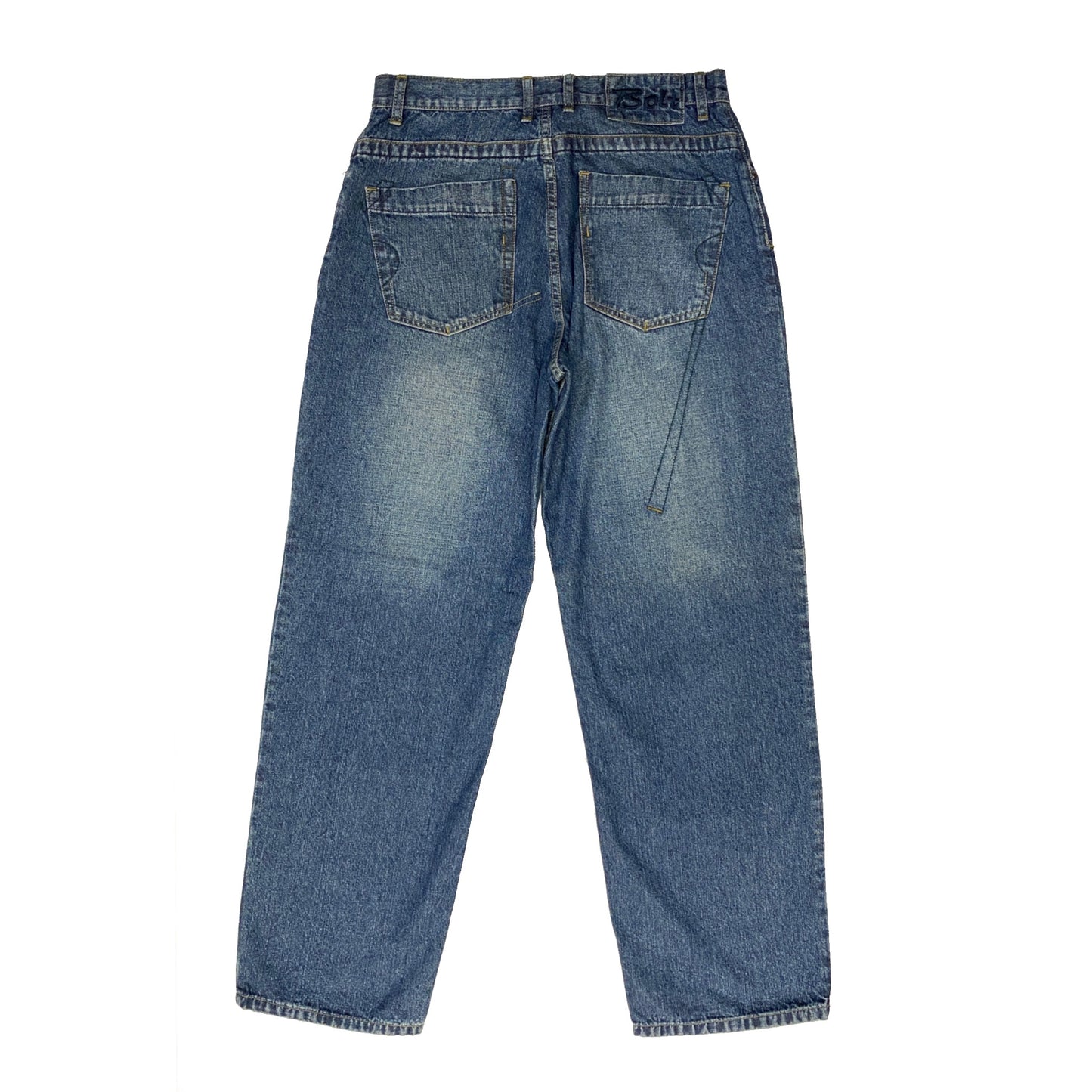 BLEU BOLT JEANS DEADSTOCK 7003 STONEWASH BLASTWASH BAGGY JEANS