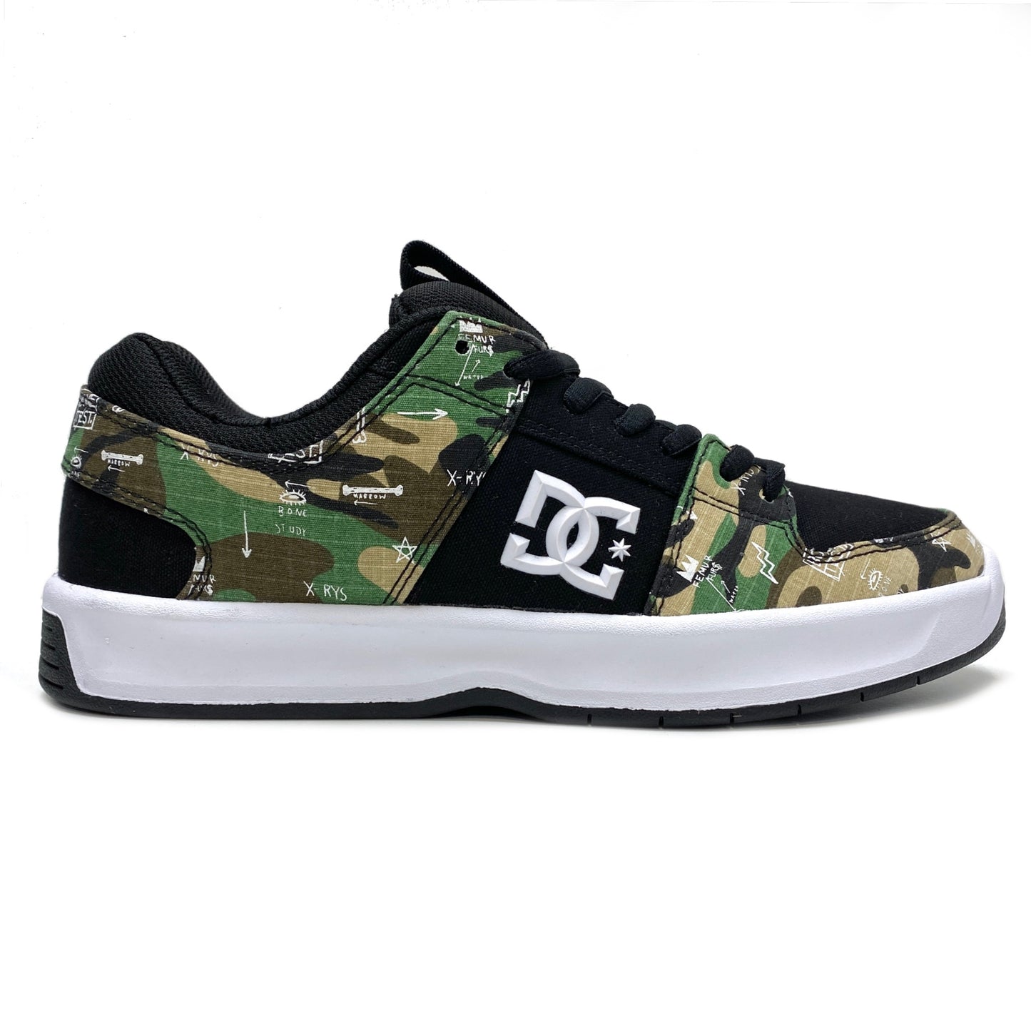DC SHOES BASQUIAT LYNX ZERO BLACK CAMO PRINT TRAINERS