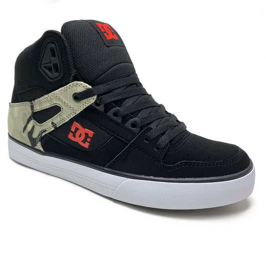 DC SHOES PURE HIGH TOP WC ASTRO CAMO BLACK TRAINERS