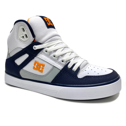 DC SHOES PURE HIGH TOP WC WHITE GREY ORANGE TRAINERS