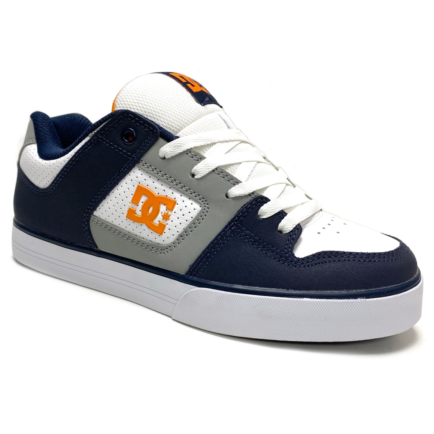 DC SHOES PURE WHITE GREY BLUE ORANGE TRAINERS