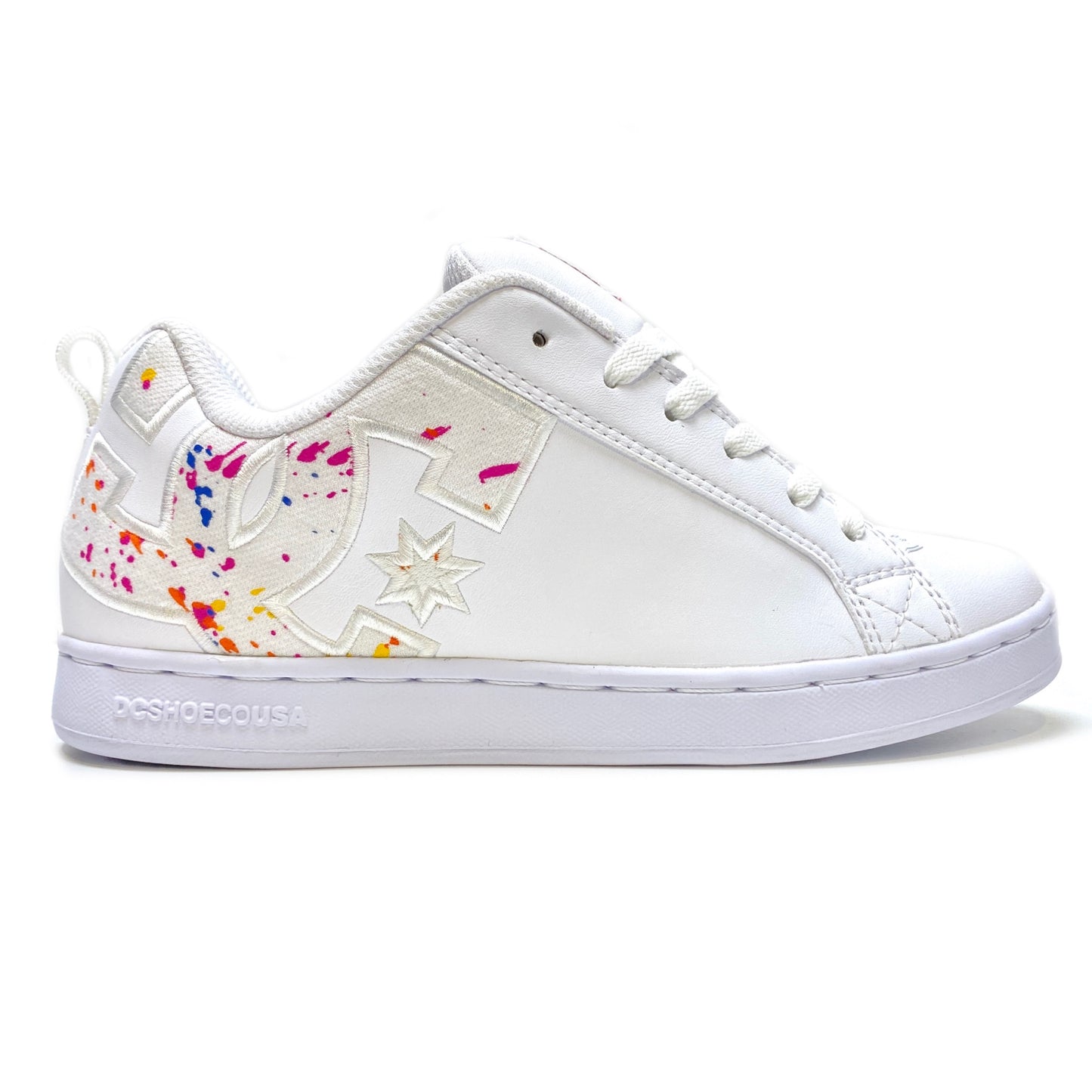 DC SHOES COURT GRAFFIK WHITE MULTI LADIES TRAINERS