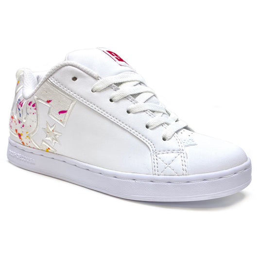 DC SHOES COURT GRAFFIK WHITE MULTI LADIES TRAINERS