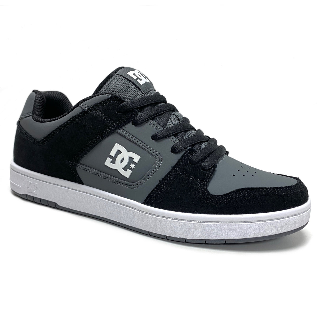 DC SHOES MANTECA 4 BLACK GREY WHITE TRAINERS (UK 9)