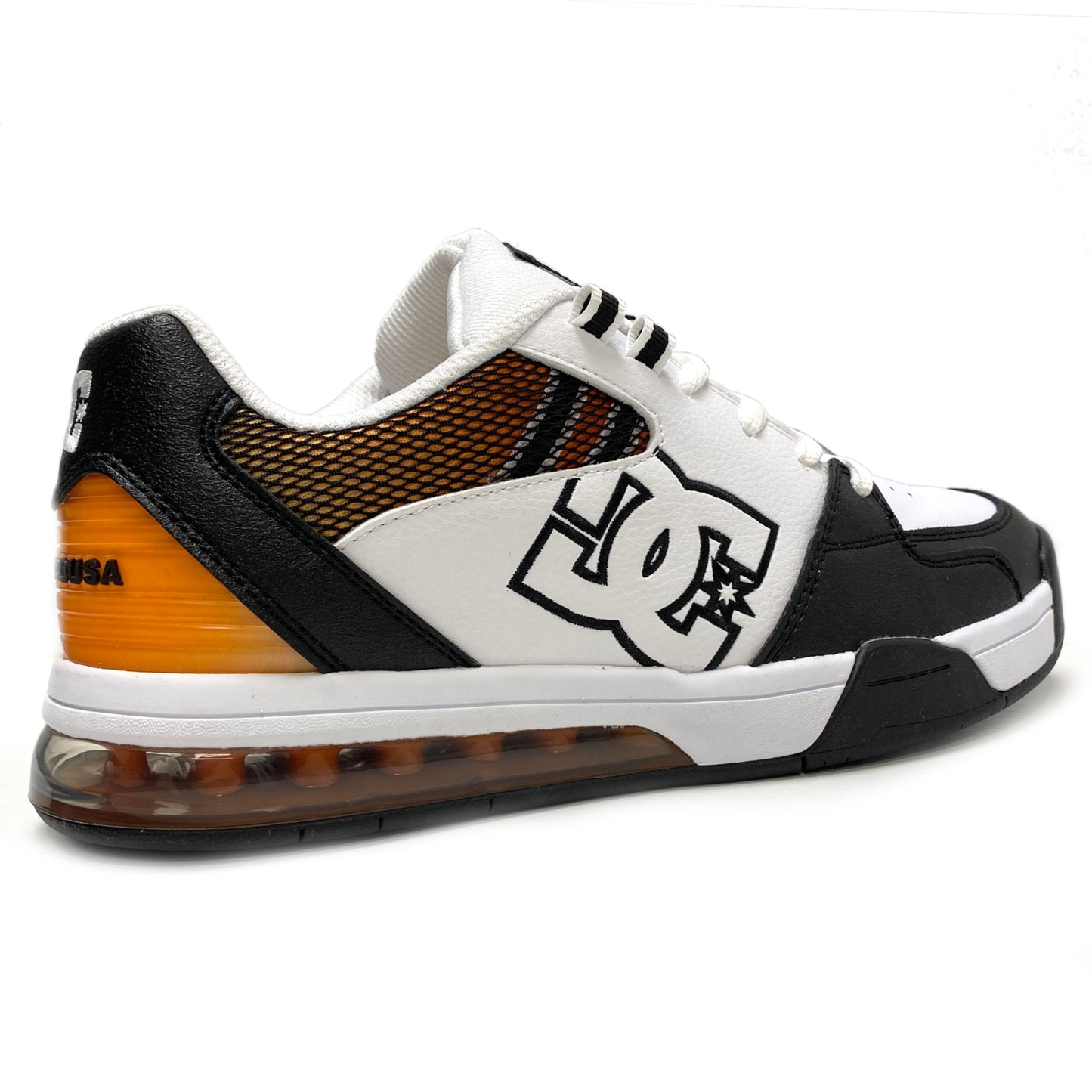 DC SHOES VERSATILE WHITE BLACK & ORANGE TRAINERS (UK 8)
