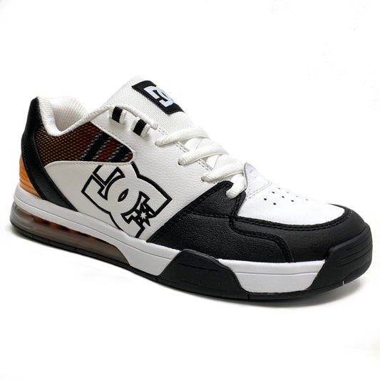 DC SHOES VERSATILE WHITE BLACK & ORANGE TRAINERS (UK 8)