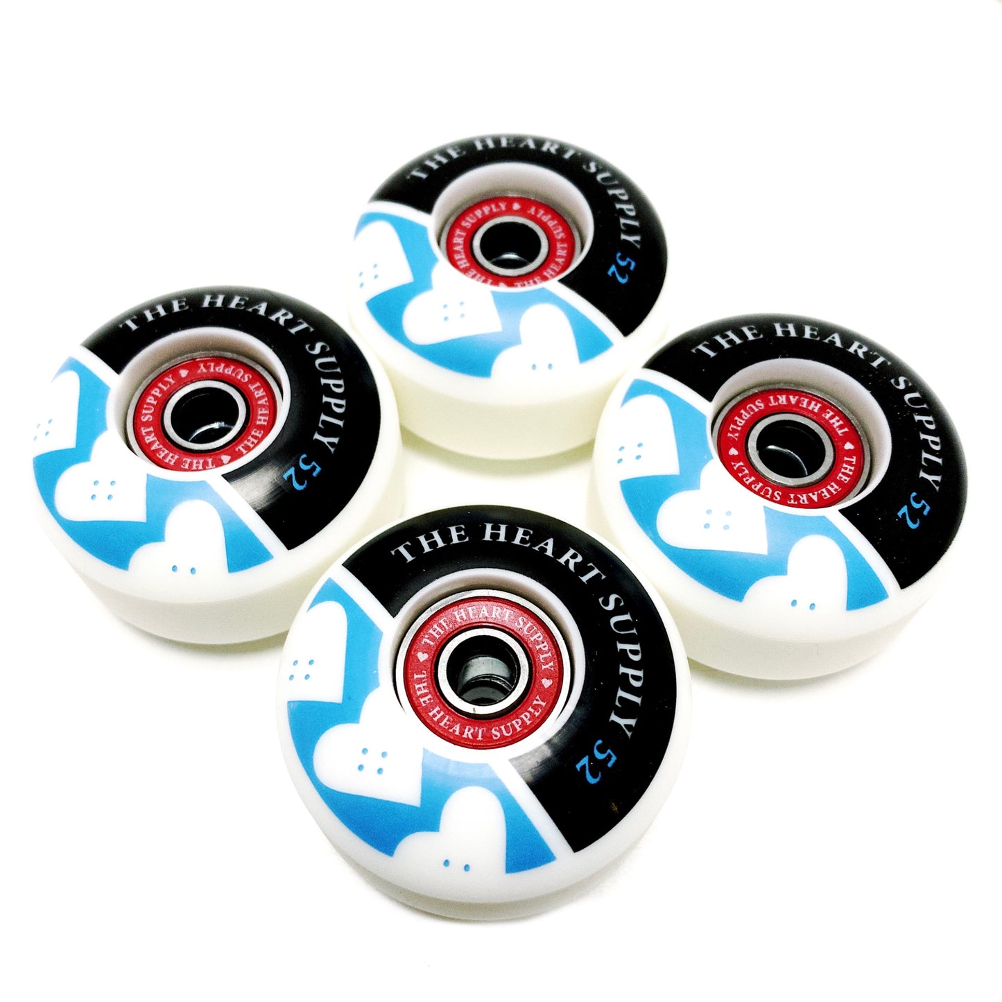 Heart Supply Squad Blue 52mm 99a Abec 7 Bearing & Wheel Combo Pack