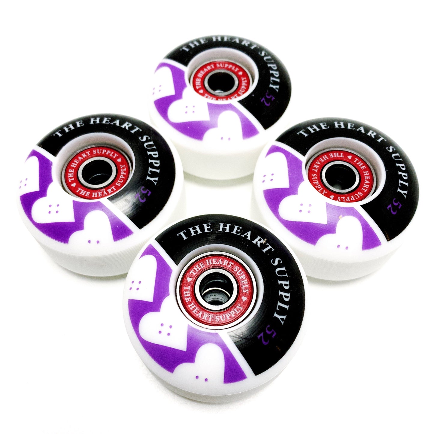Heart Supply Squad Purple 52mm 99a Abec 7 Bearing & Wheel Combo Pack