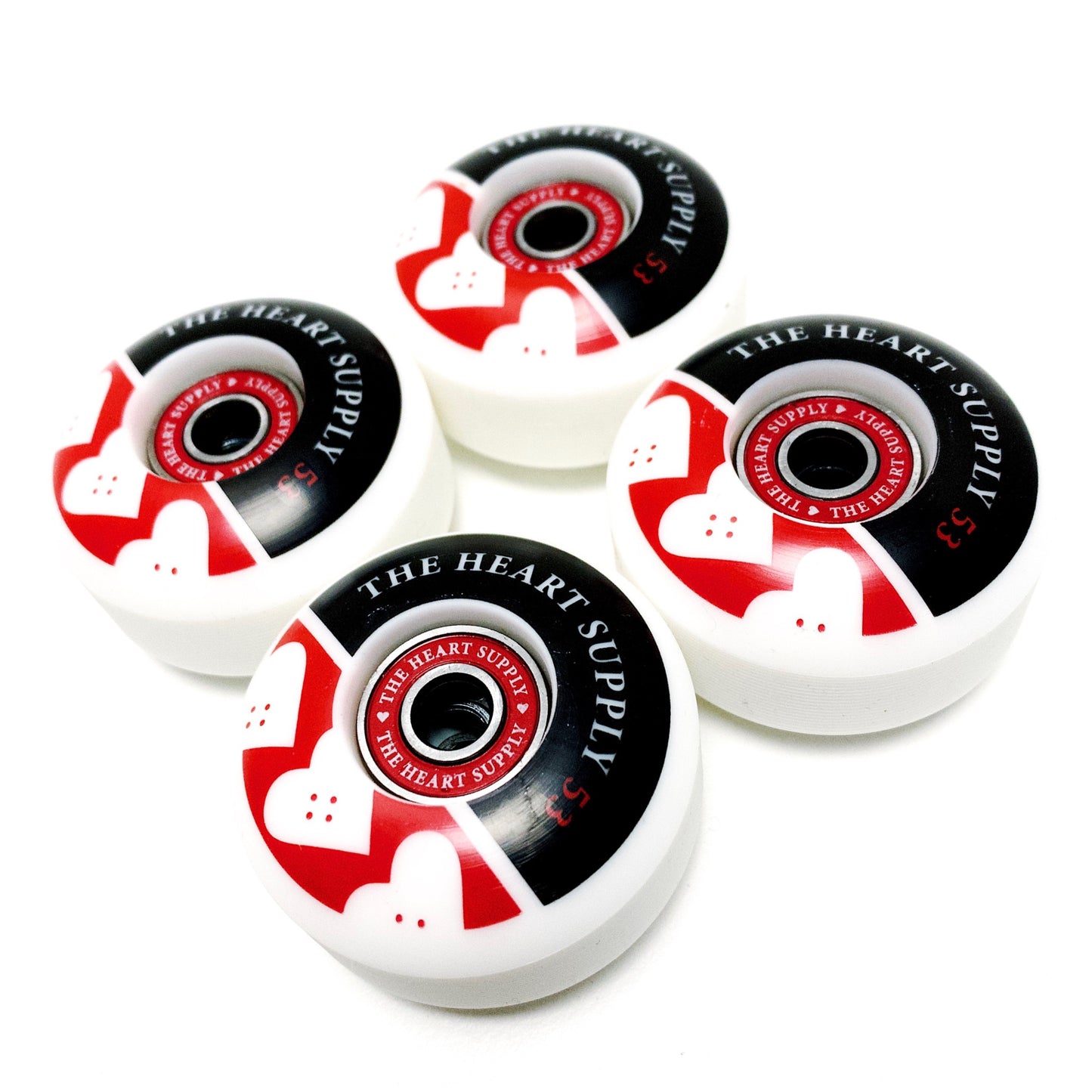 Heart Supply Squad Red 53mm 99a Abec 7 Bearing & Wheel Combo Pack