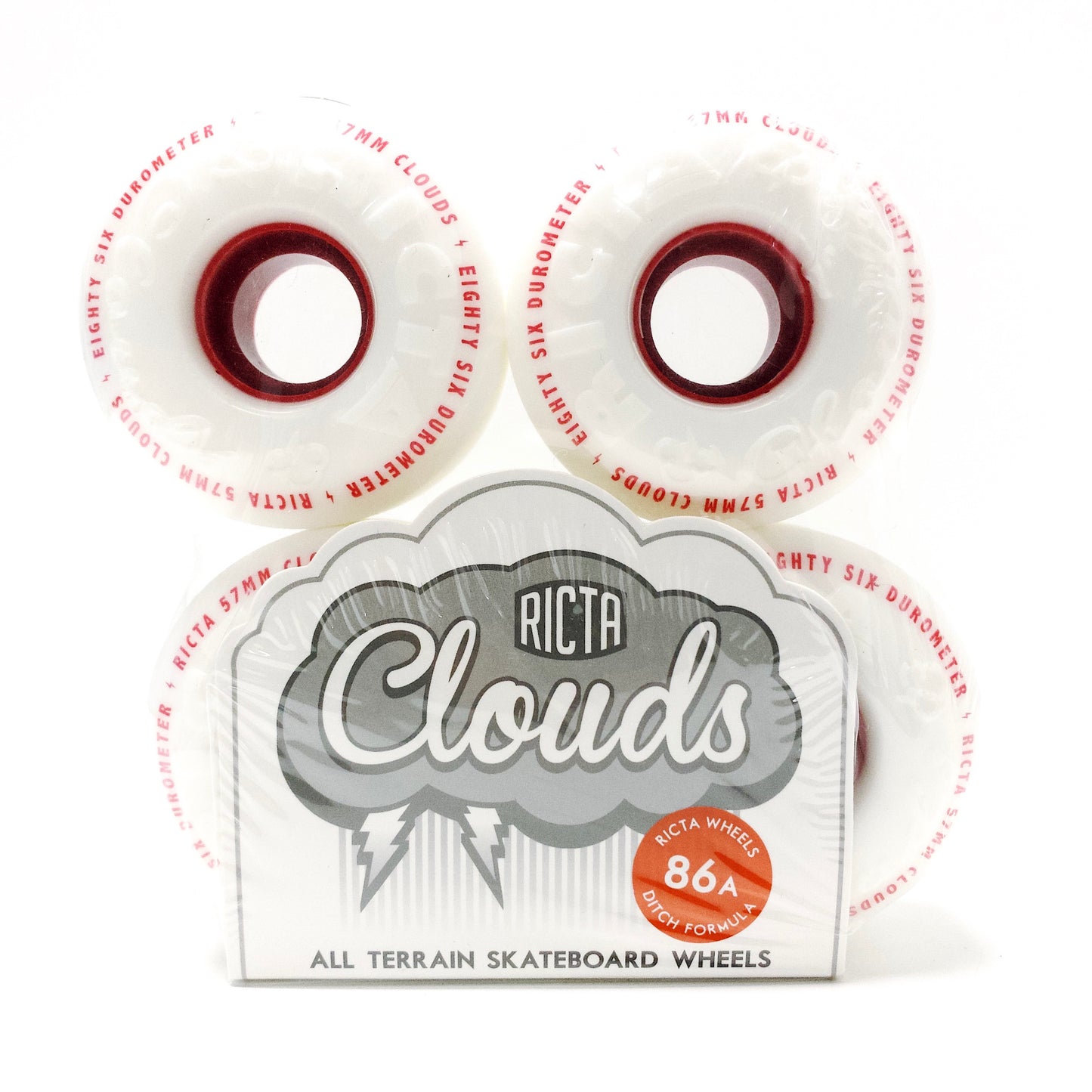 RICTA 57MM CLOUDS RED 86A SKATEBOARD WHEELS