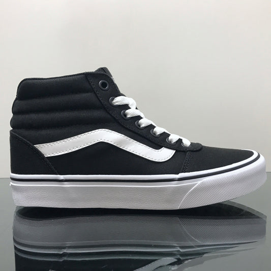 VANS WARD HI BLACK & WHITE UNISEX TRAINERS