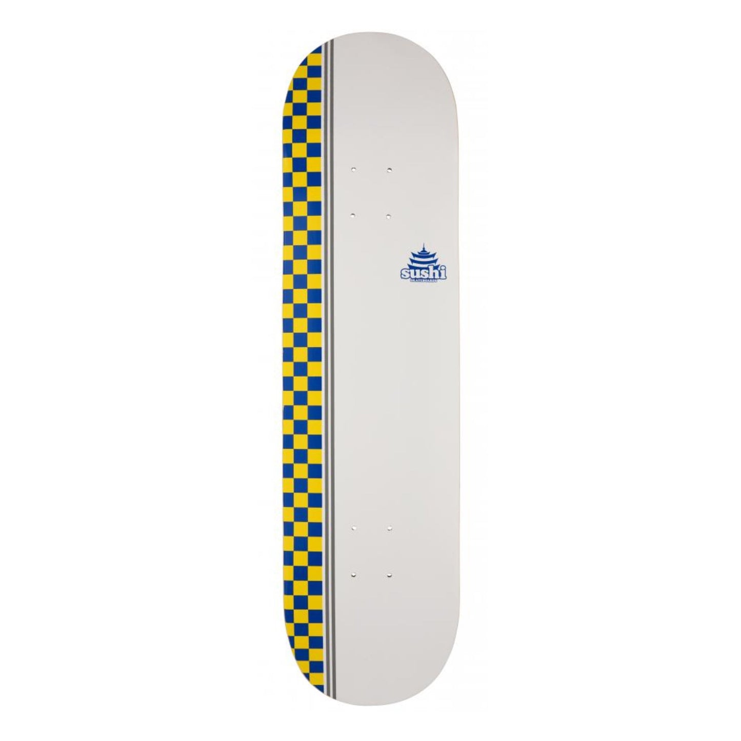 Sushi Decks Checker Logo White Deck 8.125"