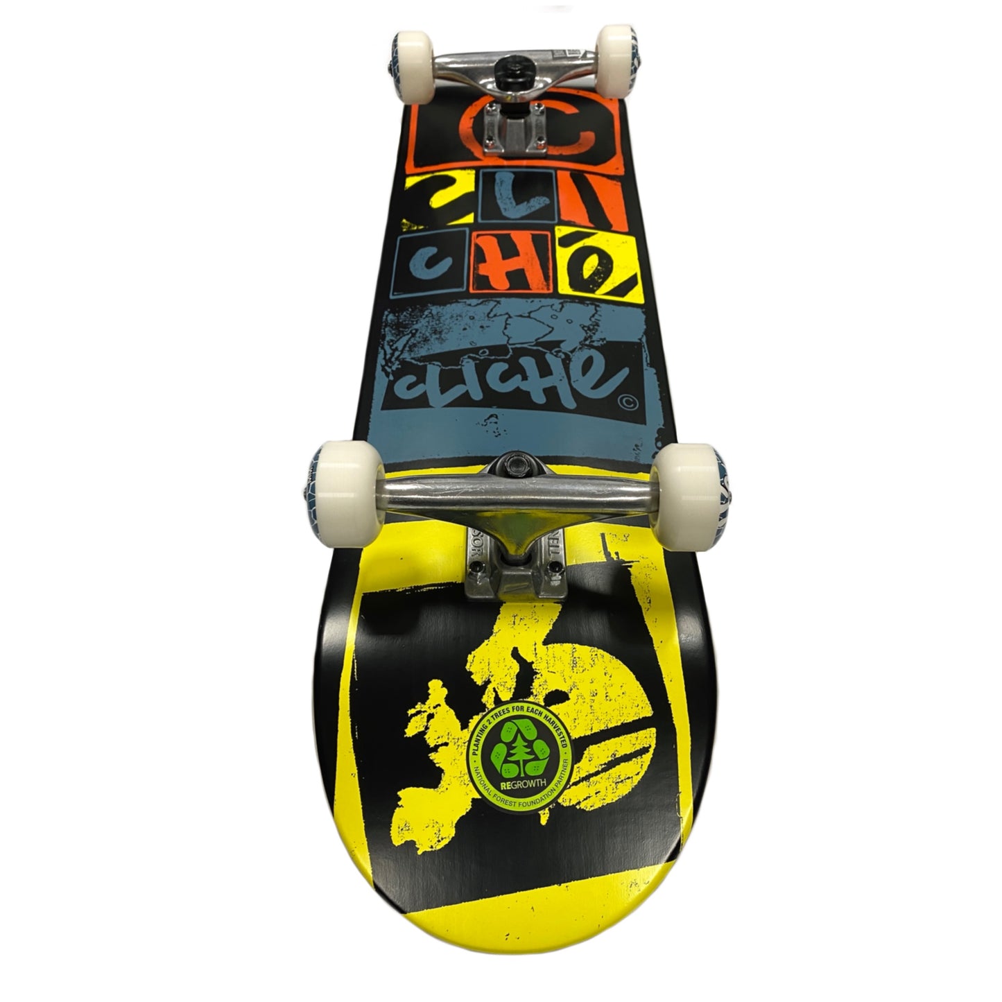 Cliche Letter Press FP Black Skateboard Complete (8")