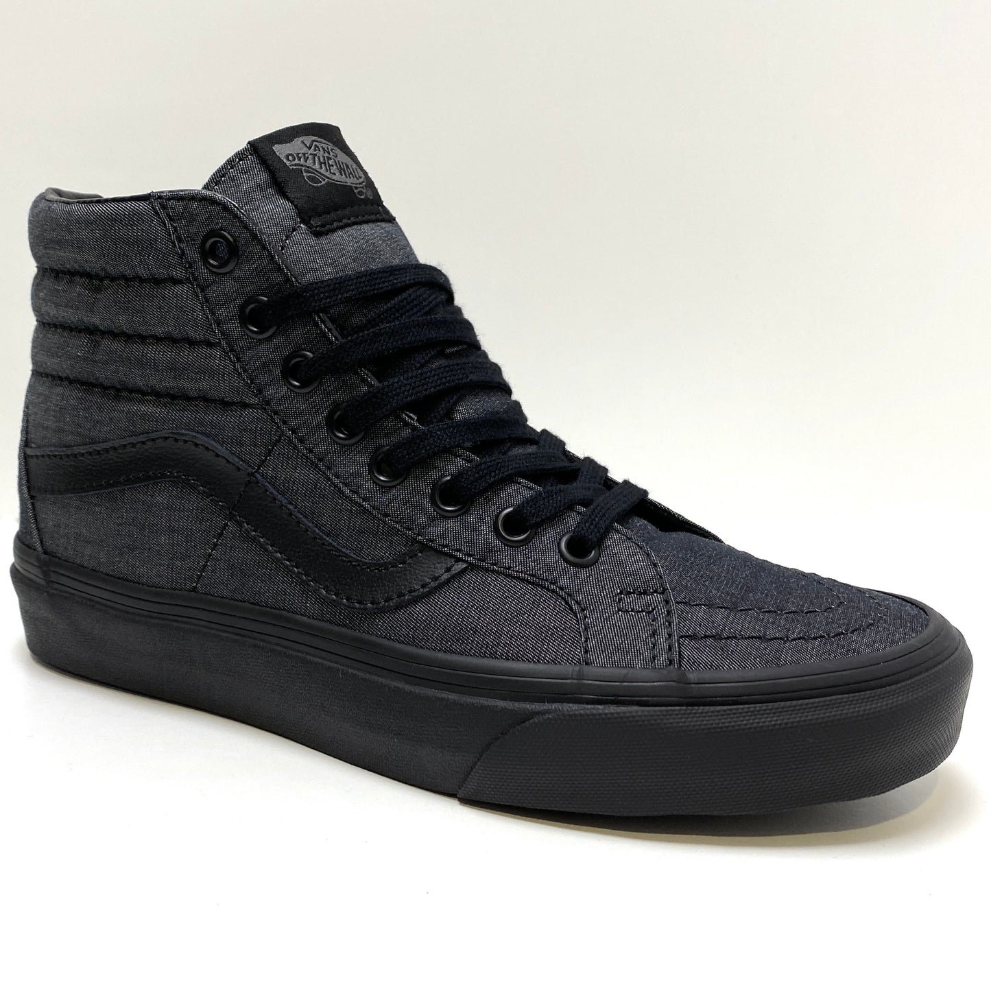 VANS SK8 HI REISSUE MONO CHAMBRAY BLACK UNISEX TRAINERS