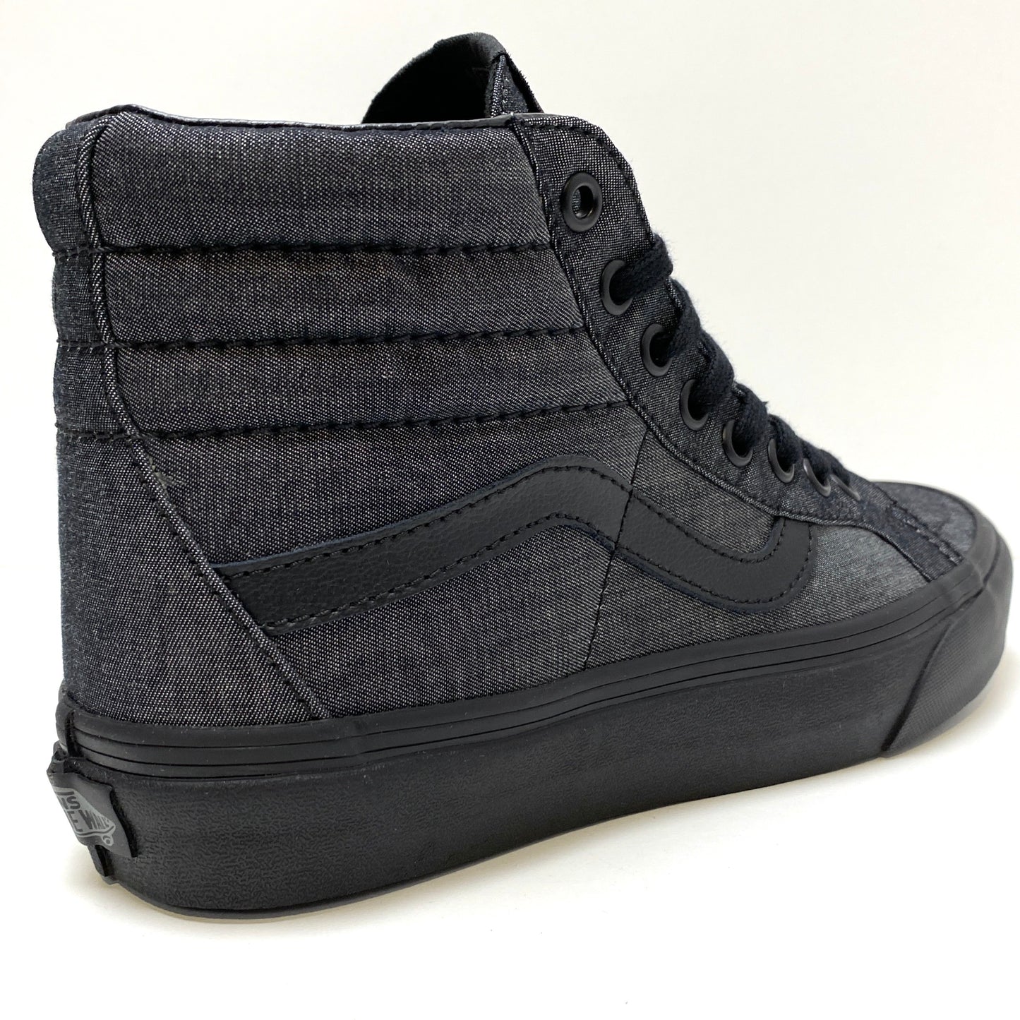 VANS SK8 HI REISSUE MONO CHAMBRAY BLACK UNISEX TRAINERS