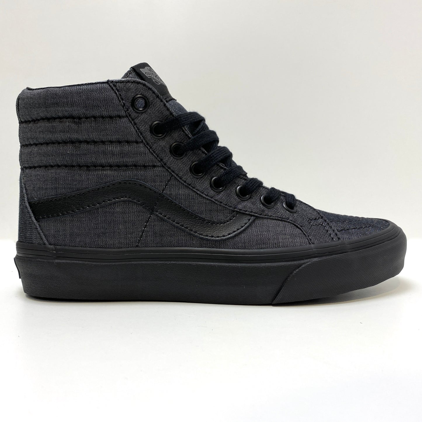 VANS SK8 HI REISSUE MONO CHAMBRAY BLACK UNISEX TRAINERS