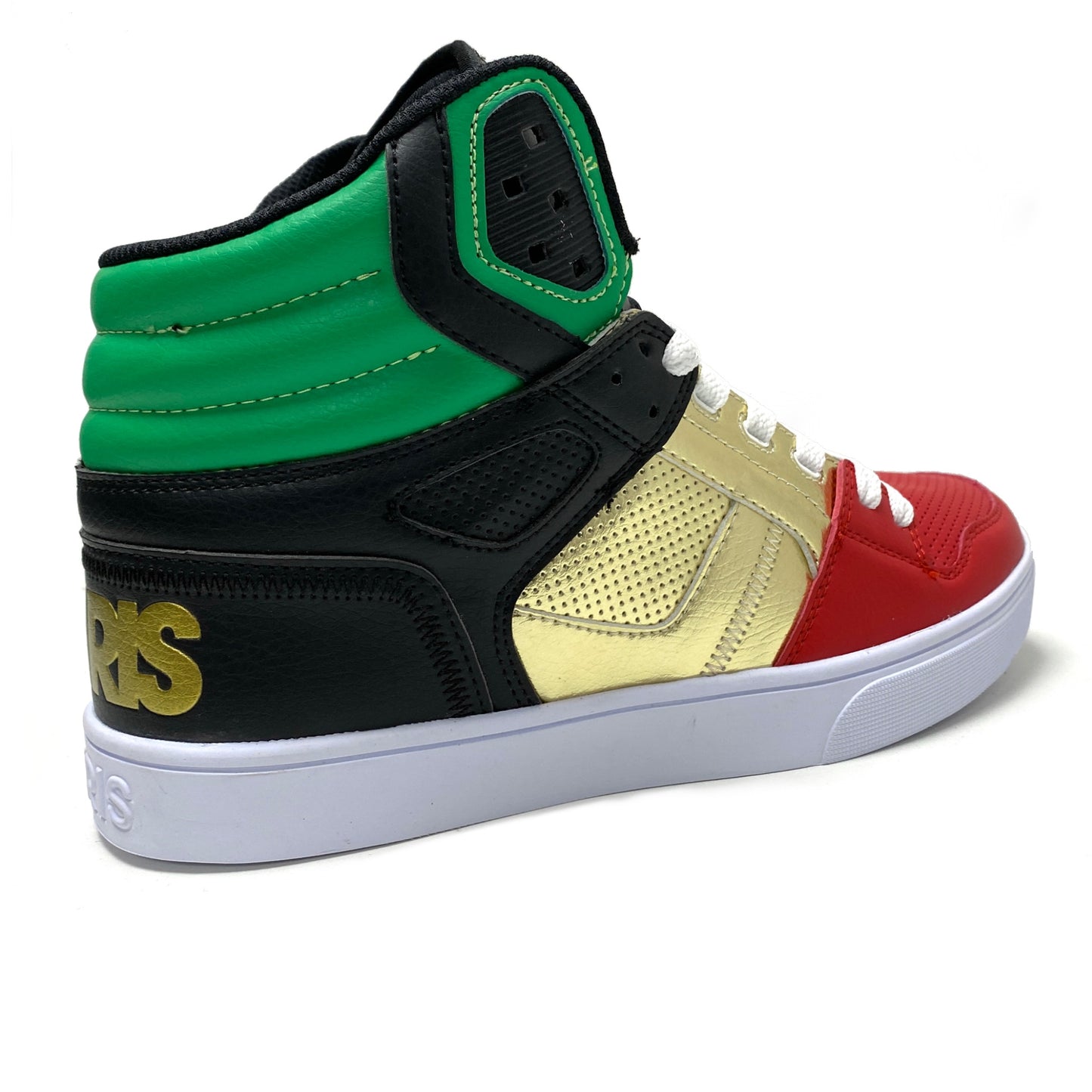 OSIRIS SHOES CLONE RED GOLD & GREEN TRAINERS
