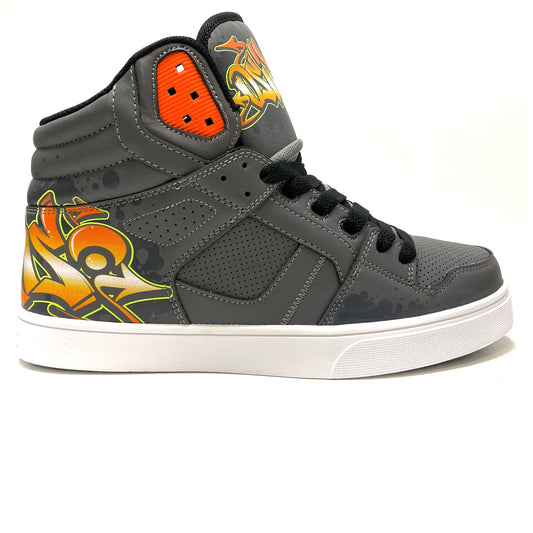 OSIRIS SHOES CLONE SWEYDA SILVER CHARCOAL GREY ORANGE TRAINERS UK 8