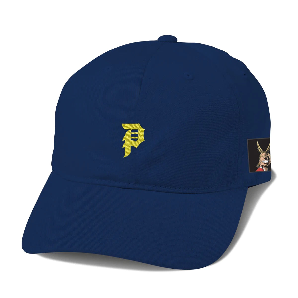PRIMITIVE X MY HERO ACADEMIA ALL MIGHT STRAPBACK BLUE CAP
