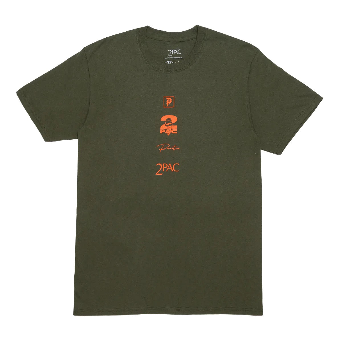 PRIMITIVE X TUPAC VOICE MILITARY GREEN T SHIRT