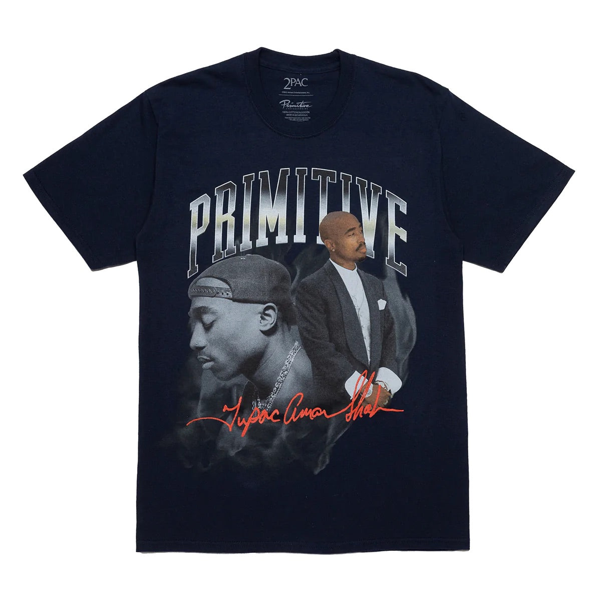 PRIMITIVE X TUPAC LEGEND NAVY T SHIRT