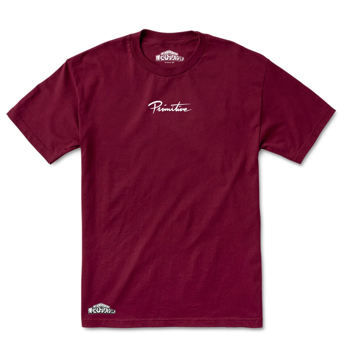 MY HERO ACADEMIA X PRIMITIVE DIRTY P IZUKU MIDORIYA BURGUNDY T-SHIRT