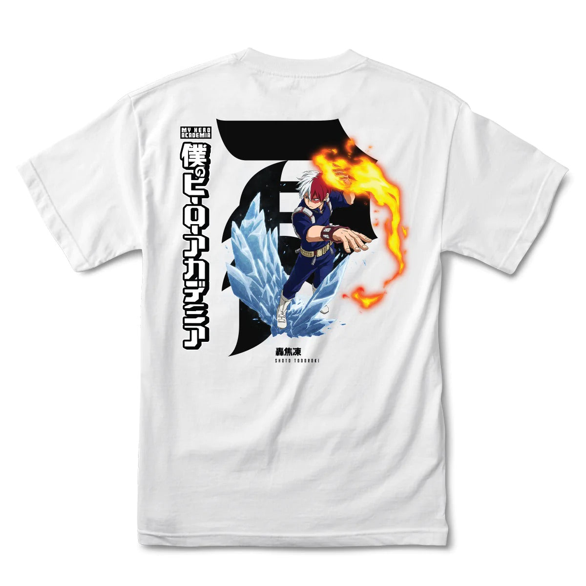 MY HERO ACADEMIA X PRIMITIVE DIRTY P SHOTO TODOROKI WHITE T-SHIRT