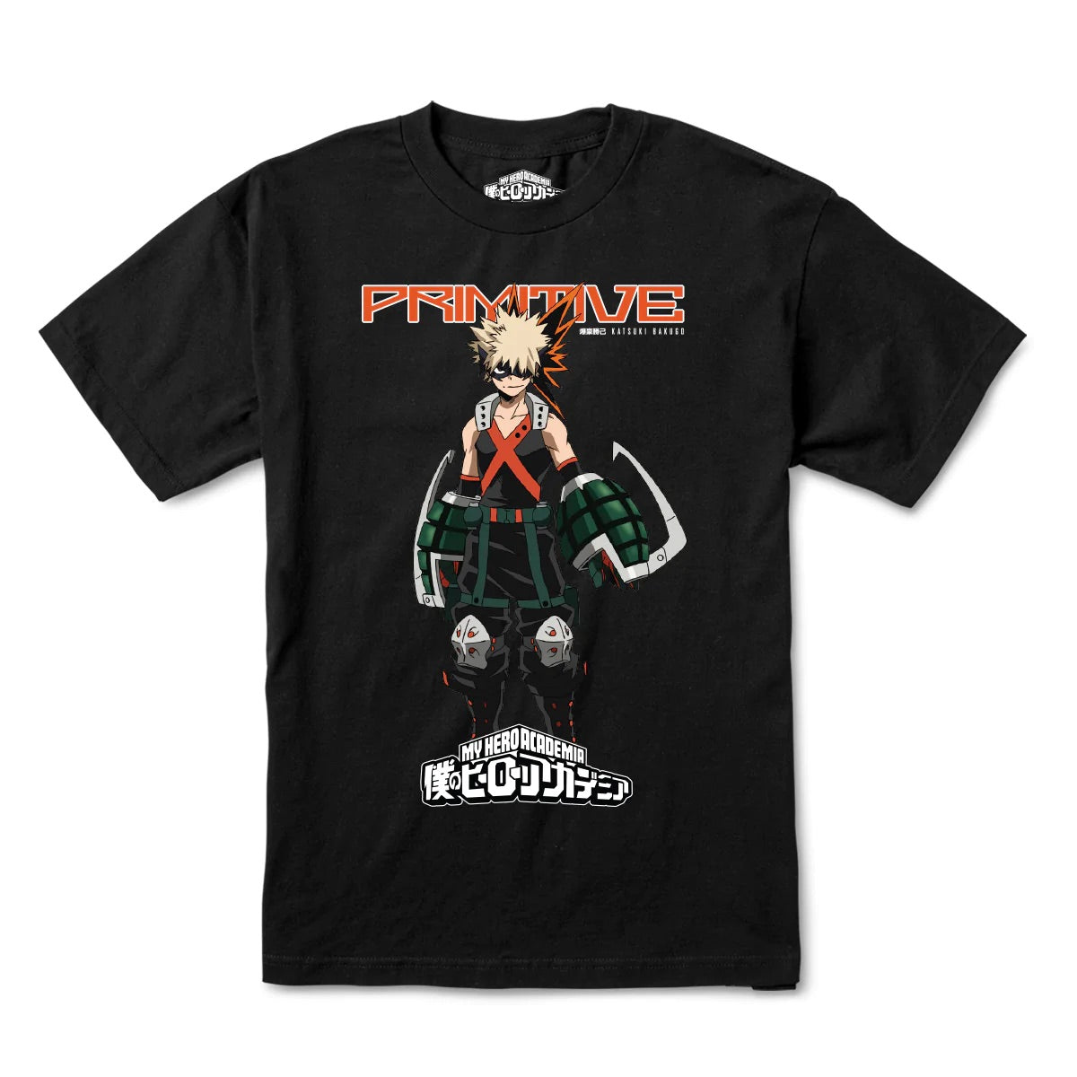 MY HERO ACADEMIA X PRIMITIVE KATSUKI BAKUGO BLACK T-SHIRT
