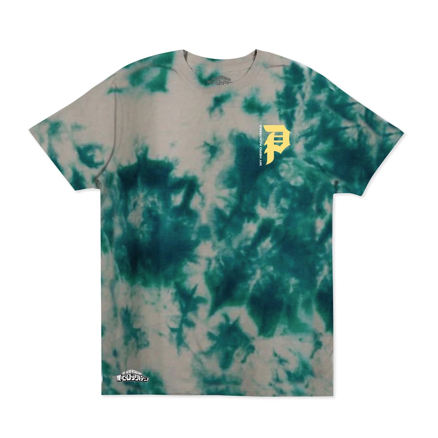 MY HERO ACADEMIA X PRIMITIVE FULL COWL TIEDYE GREEN T-SHIRT