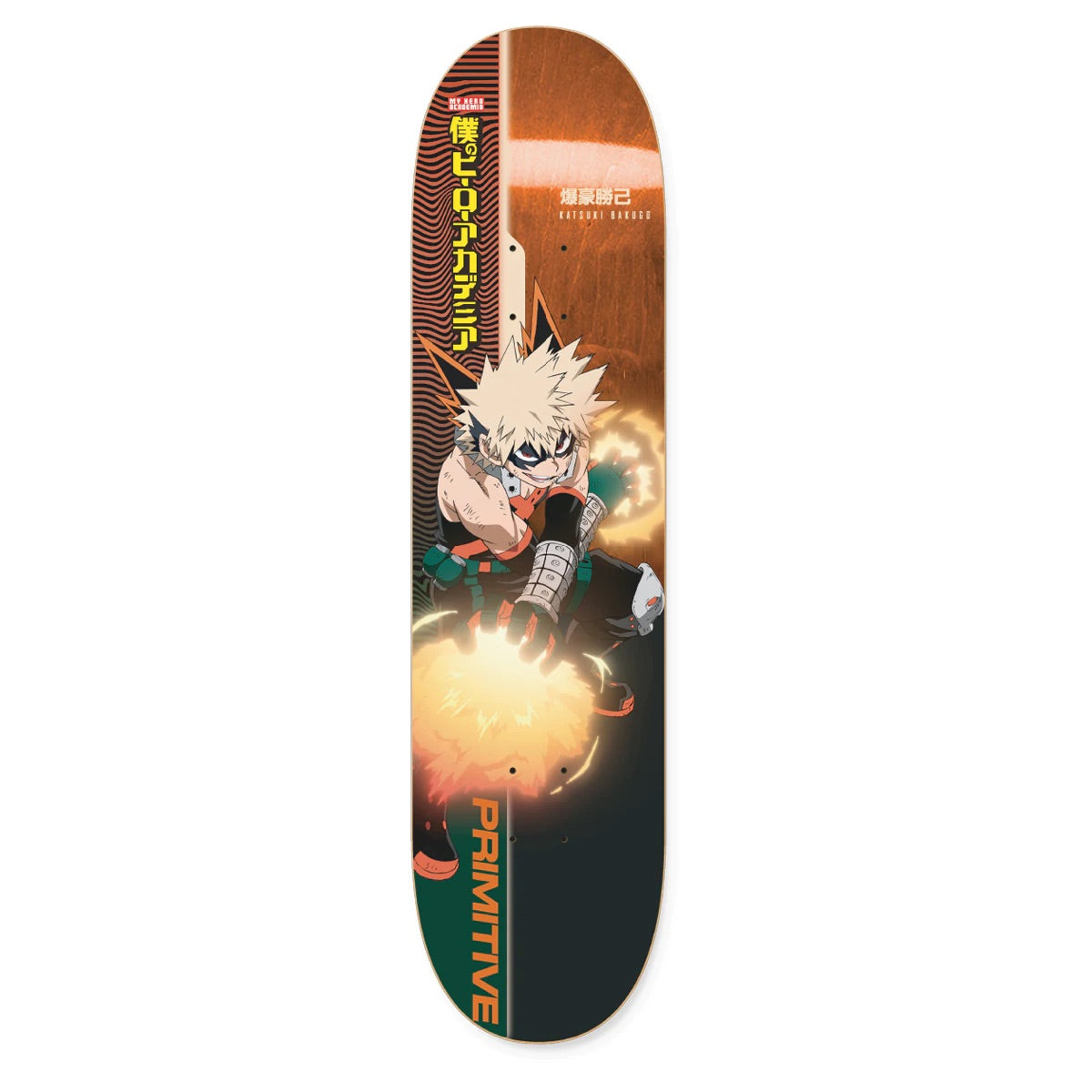 Primitive x My Hero Academia Katsuki Bakugo Deck Orange 8.25"