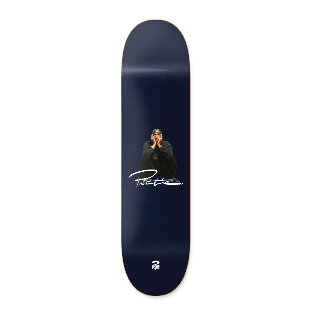 PRIMITIVE X TUPAC SHAKUR NAVY SKATEBOARD DECK 8.0"