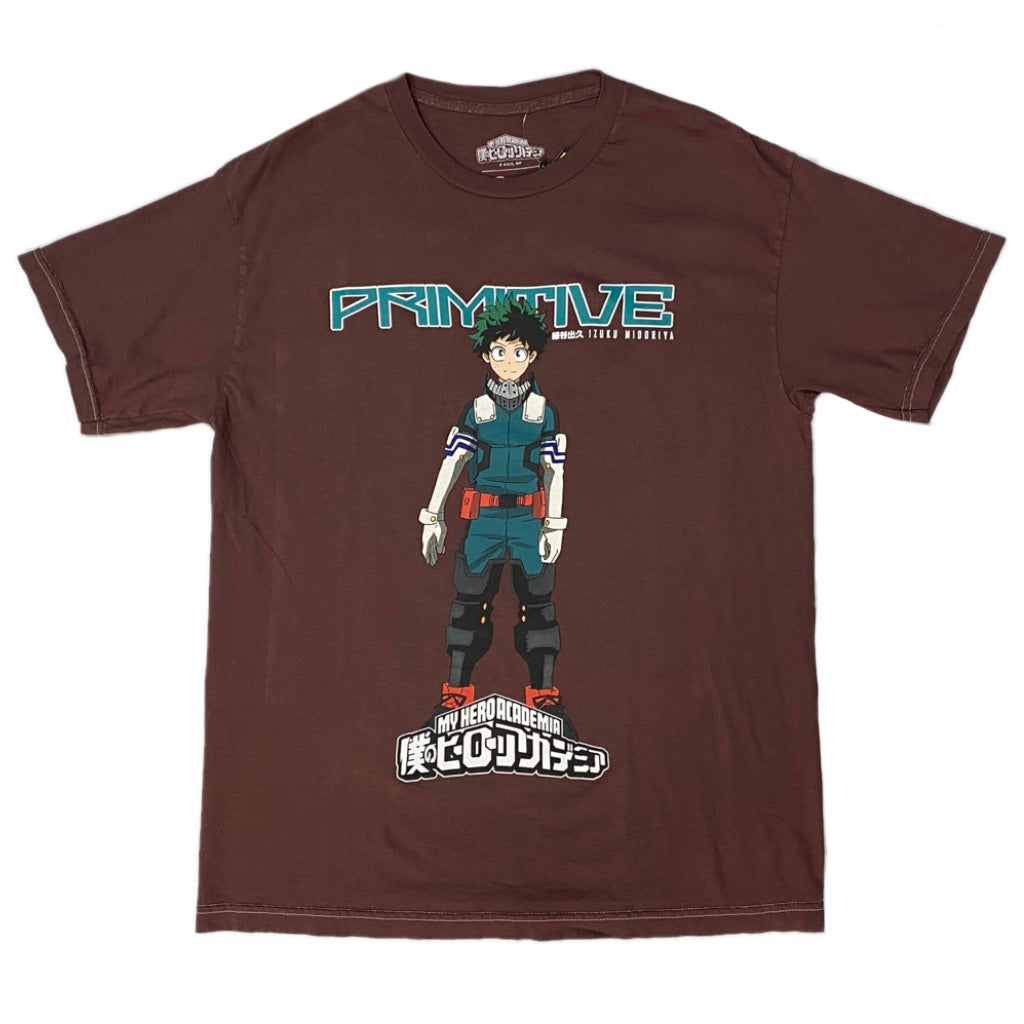 MY HERO ACADEMIA X PRIMITIVE IZUKU MIDORIYA WASHED BURGUNDY T-SHIRT