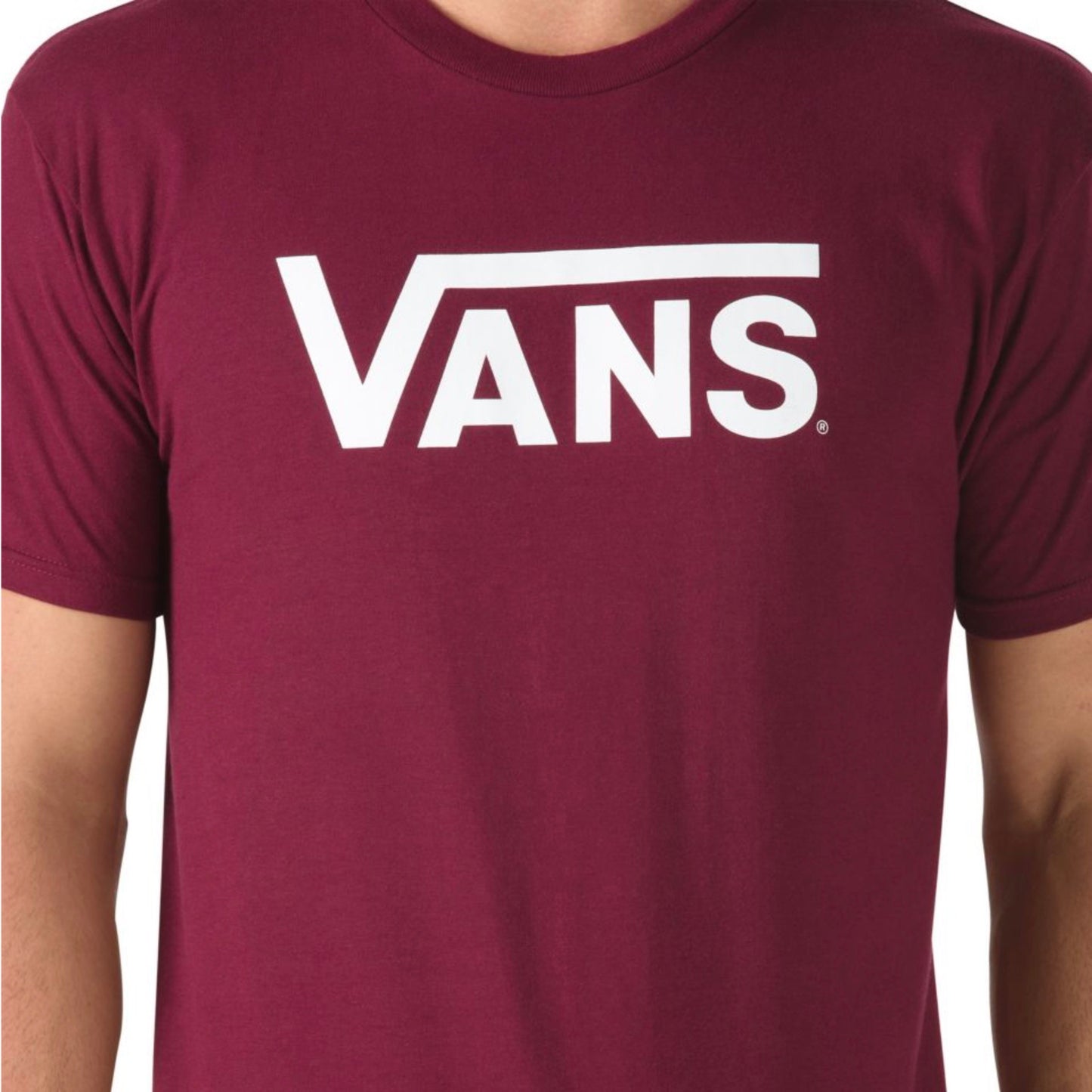 Vans Classic Logo Burgundy & White T Shirt