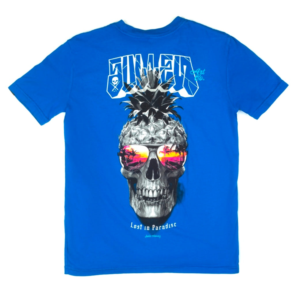 SULLEN CLOTHING PINEAPPLE PARADISE BLUE YOUTHS PREMIUM T-SHIRT