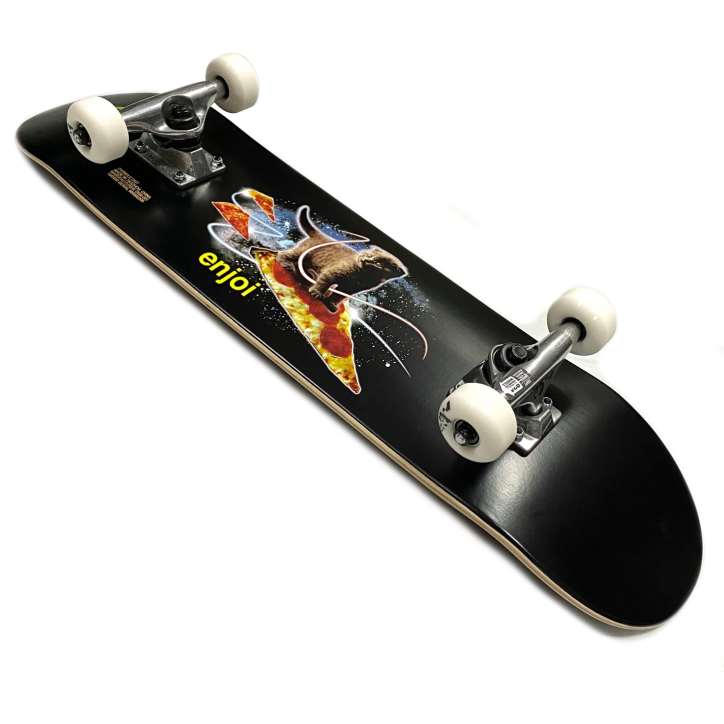 Enjoi Pizza Kitten Youth FP Complete Skateboard Black 7.25"