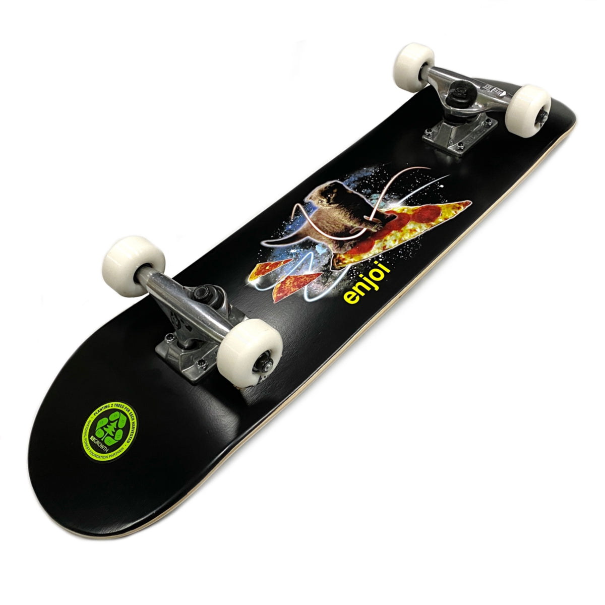 Enjoi Pizza Kitten Youth FP Complete Skateboard Black 7.25"