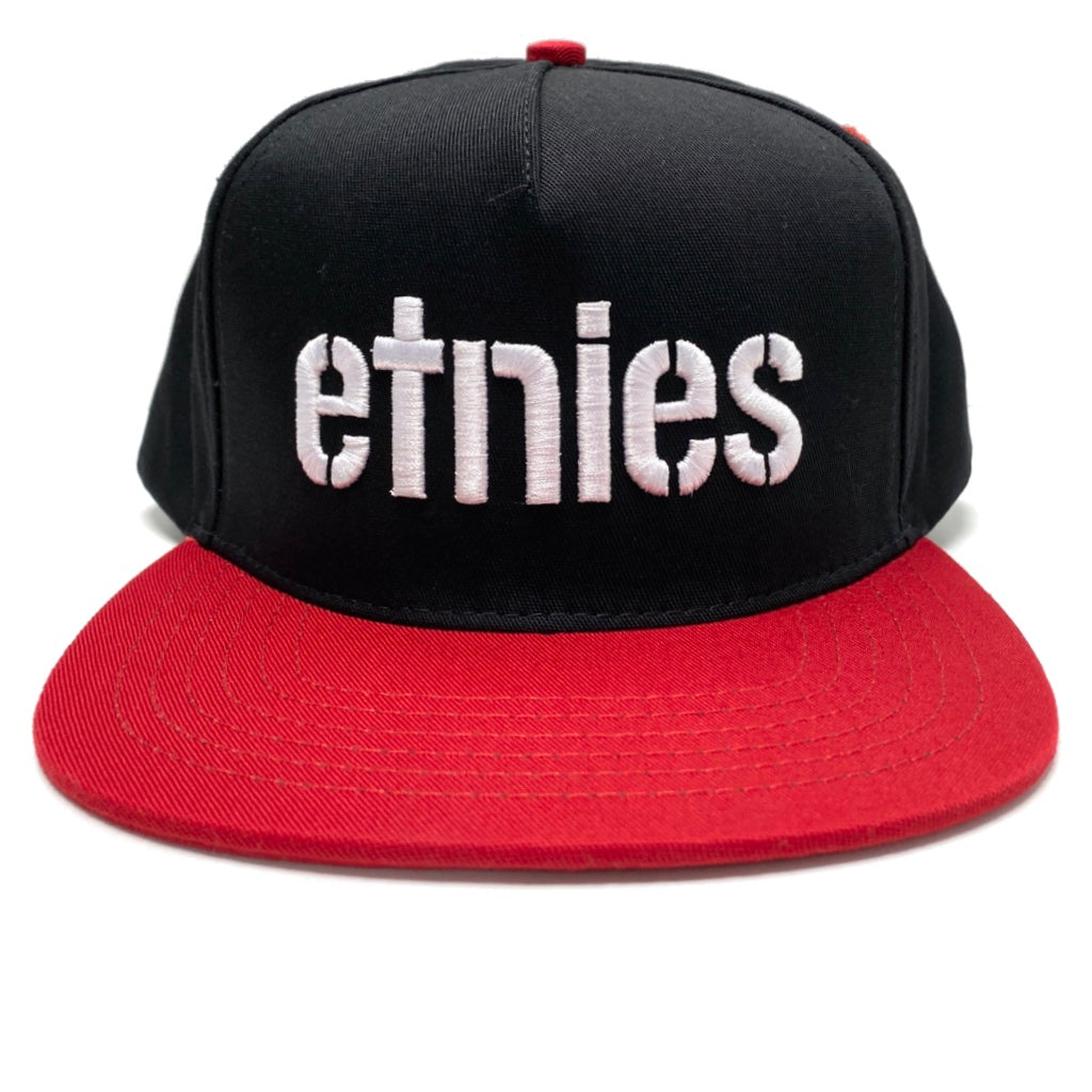 ETNIES CORP BLACK & RED SNAPBACK CAP