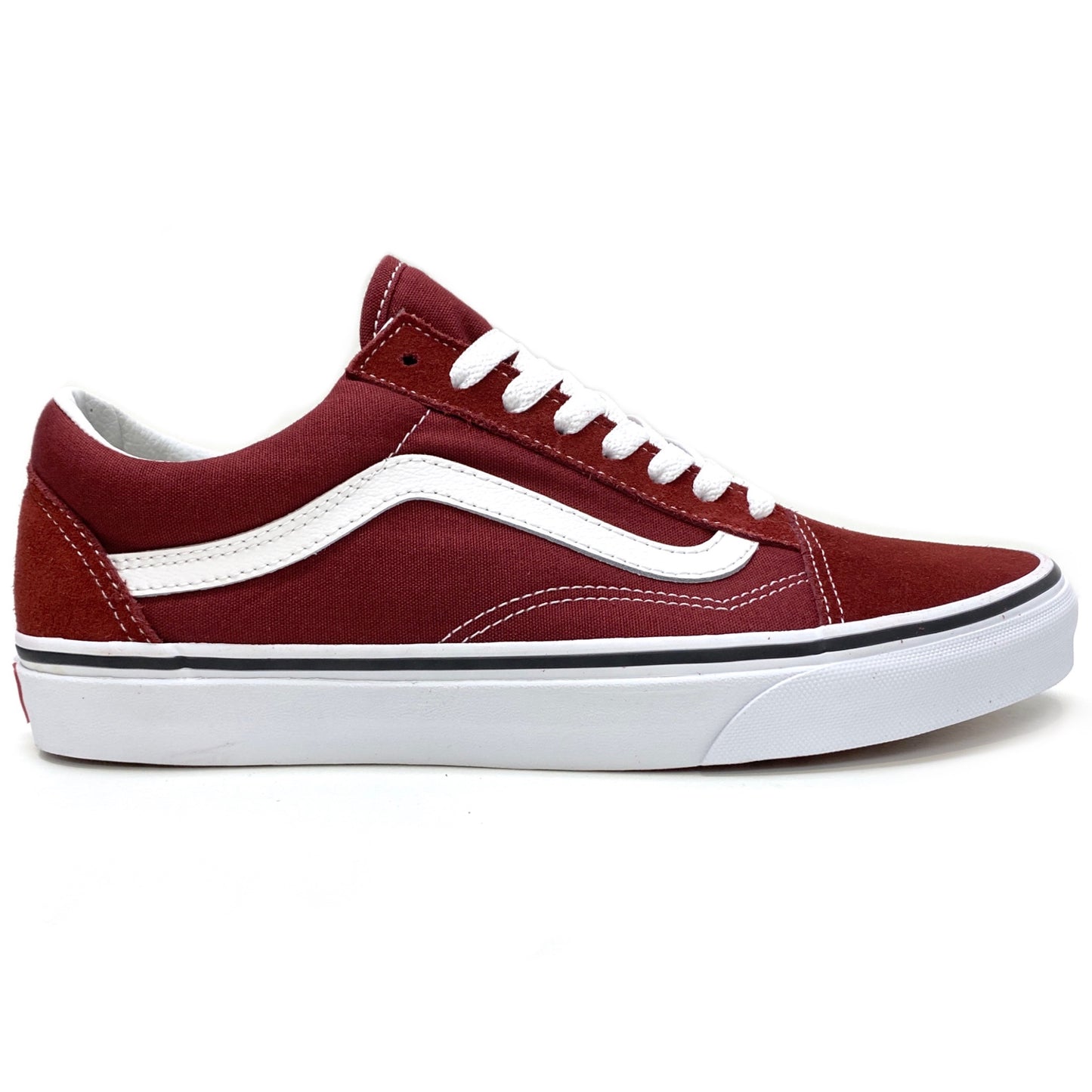 VANS OLD SKOOL MADDER BROWN TRUE WHITE TRAINERS (UK 8 EUR 42)