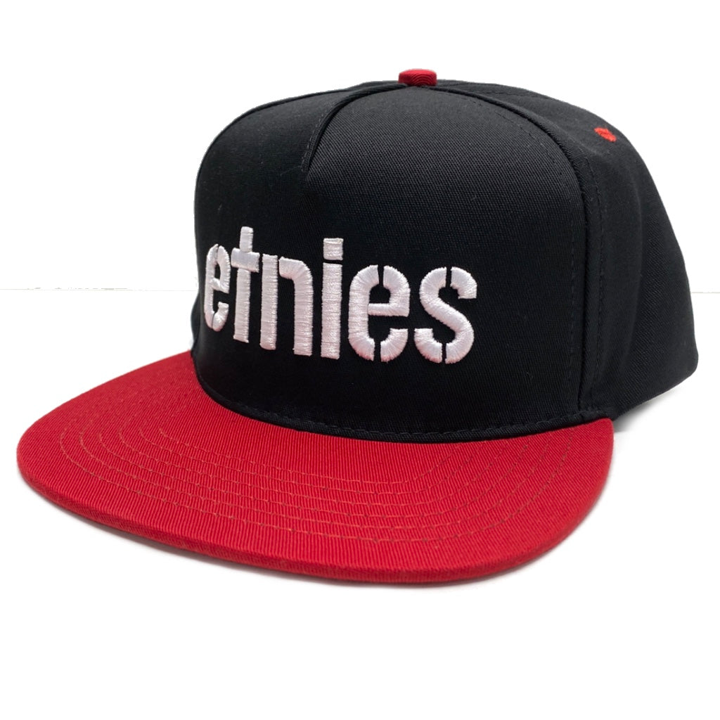 ETNIES CORP BLACK & RED SNAPBACK CAP