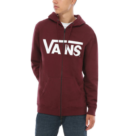 vans classic logo port royal & white zipper hoodie