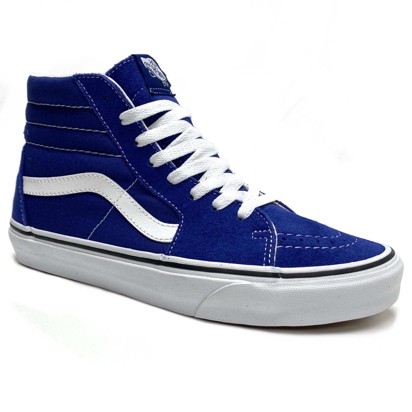 VANS SK8-HI ESTATE BLUE TRUE WHITE UNISEX TRAINERS (UK 6 EUR 39)