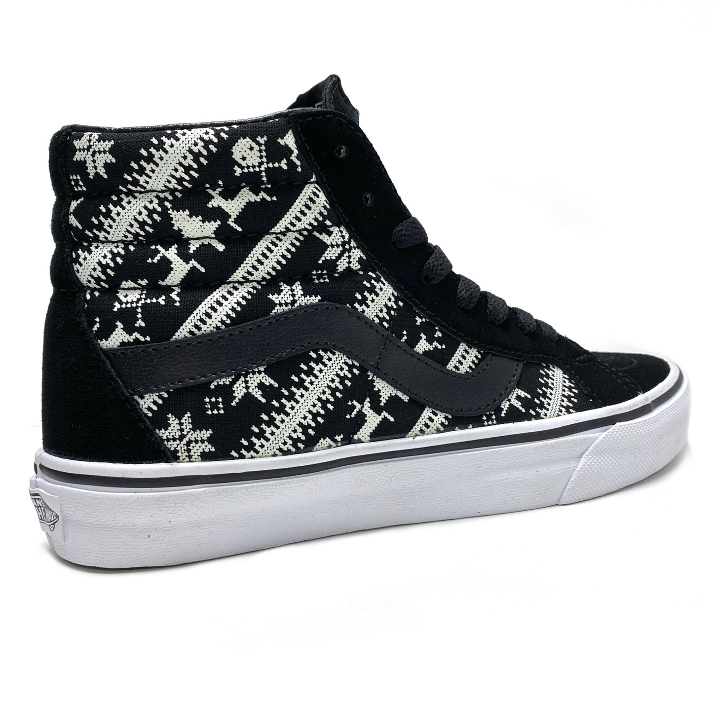 VANS SK8-HI REISSUE FAIR ISlE BLACK & WHITE TRAINERS