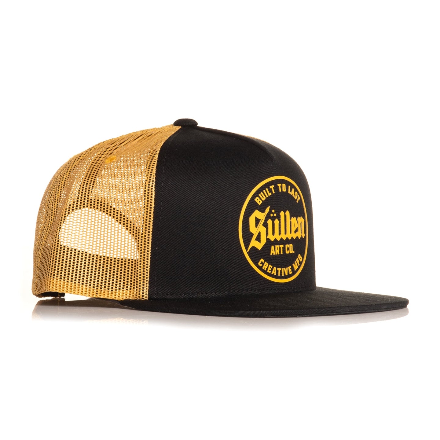 SULLEN CLOTHING WELD BLACK & GOLD TRUCKER HAT SNAPBACK CAP