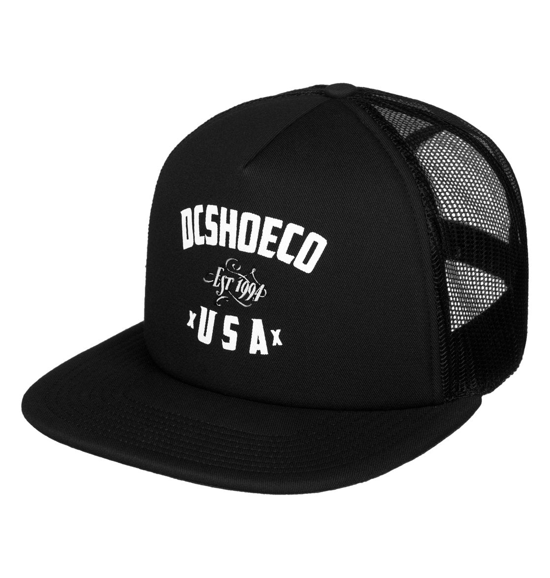 DC SHOES SUGIHARA BLACK SNAPBACK TRUCKER CAP HAT