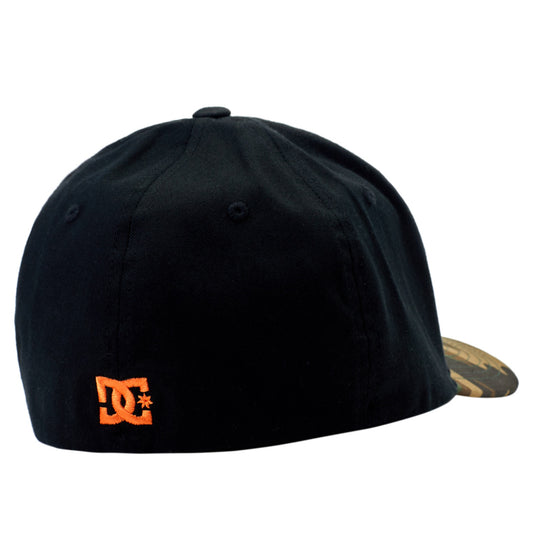 DC SHOES CAP STAR BLACK & ORANGE FLEXFIT CAP