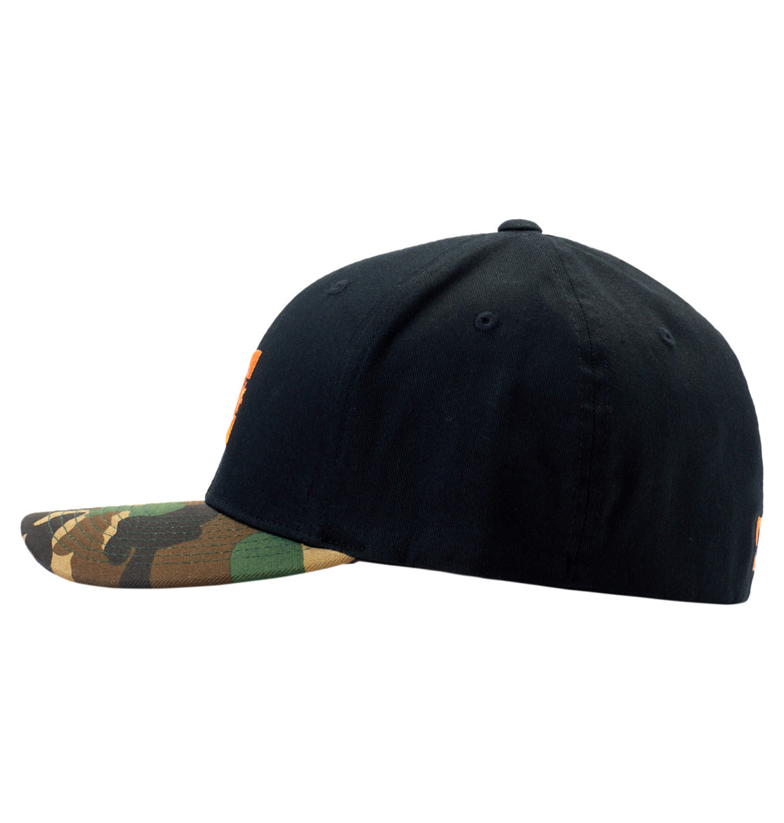 DC SHOES CAP STAR BLACK & ORANGE FLEXFIT CAP