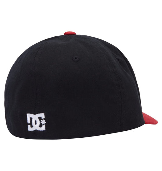 DC SHOES CAP STAR BLACK & RED FLEXFIT CAP